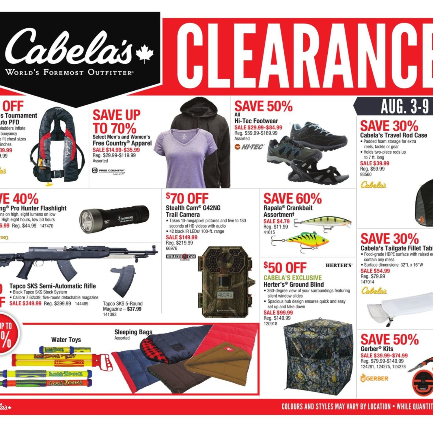 Cabelas Weekly Flyer Clearance Aug 3 9 Redflagdeals Com