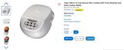 Walmart Tiger JBV-A 10 Cup Micom Rice Cooker with Food Steamer and Slow Cooker, White - $80