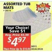 Assorted Tub Mats - $4.97 ($1.00 off)