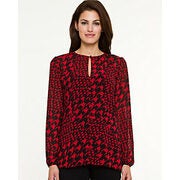 Houndstooth Chiffon Button-Front Blouse - $39.99 ($19.96 Off)