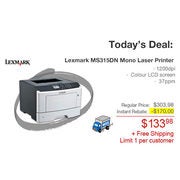 NCIX.com Black Friday Countdown Event: Lexmark MS315DN Mono Laser Printer $134 (Was $304) + Free Shipping