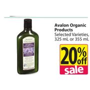 Avalon Organic Products - 20% off