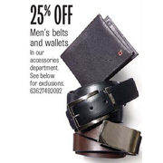 Men's Belts and Wallets - 25% off