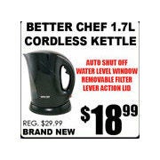 Better Chef 1.7L Cordless Kettle - $18.99