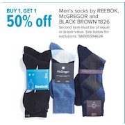 Men's Socks By Reebok, McGregor & Black Brown 1826 - BOGO 50% off