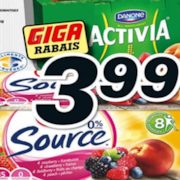 Activia or Source Yogurt - $3.99