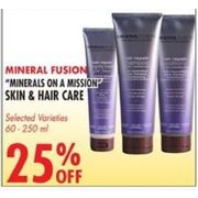 Mineral Fusion "Minerals on a Mission" Skin & Hair Care 60-250ml - 25% off