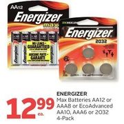 Energizer Max AA12 Or AAA8 Or EcoAdvanced AA10, AAA6 Or  2030  Batteries  - $12.99