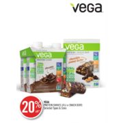 20% Off Vega Protein Shakes or Snack Bars