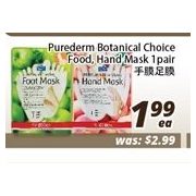 Purederm Botanical Choice Food, Hand Mask  - $1.99