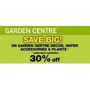 Garden Centre Decor, Water Accessories & Plants - 30%  off