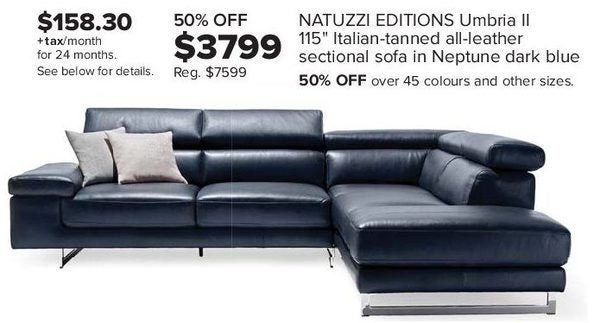 Natuzzi Editions Umbria Ii 115 Italian, Natuzzi Leather Sectional Sofa Canada