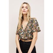 Floral Cropped Blouse - $25.00 ($13.00 Off)