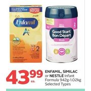 Enfamil, Similac or Nestle Infant Formula  - $43.99