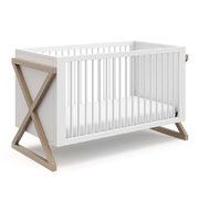 Equinox Cribs - Equinox 2-in-1 Convertible Crib - White & Vintage Driftwood - $259.97 ($160.00 off)