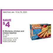 El Monterey Chicken and Cheese Taquitos - $10.99 ($4.00 off)