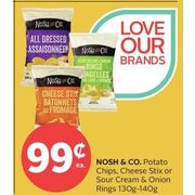 Nosh & Co. Potato Chips, Cheese Stix or Sour Cream & Onion Rings - $0.99