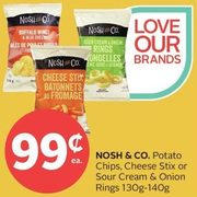 Nosh & Co. Potato Chips, Cheese Stix Or Sour Cream & Onion Rings - $0.99