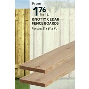 Knotty Cedar Fence Boards  - From $1.76/lin.ft.