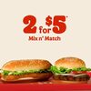 Burger King: Mix'n Match 2 Whopper Jr. or Original Chicken Sandwiches for $5